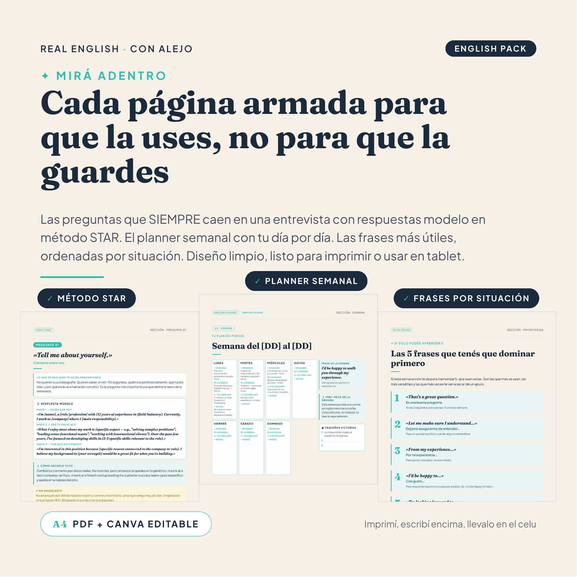 Un pack para dejar de improvisar en inglés.